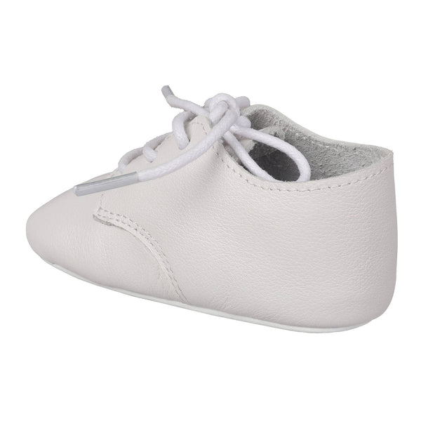 August Leather Crib Shoes | White