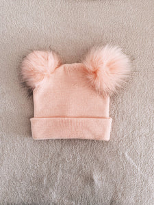 Pom Pom Baby/Kid's Beanie Hat | Salmon