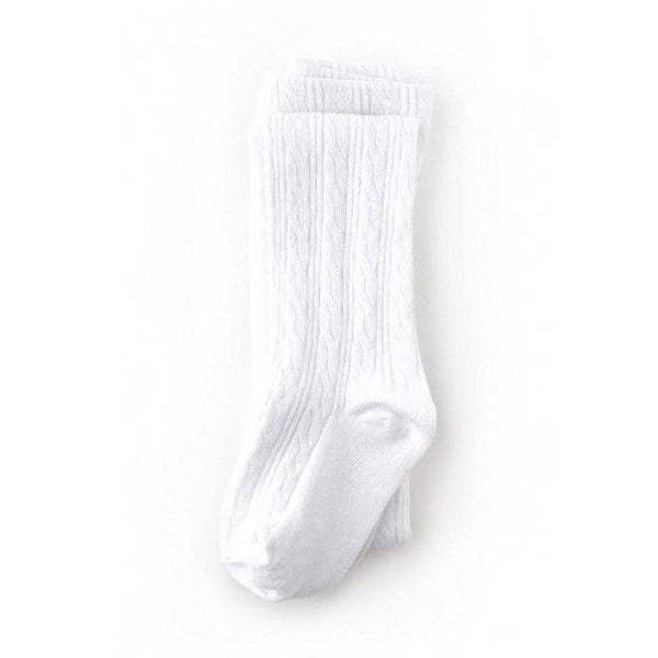 Cable Knit Tights | White