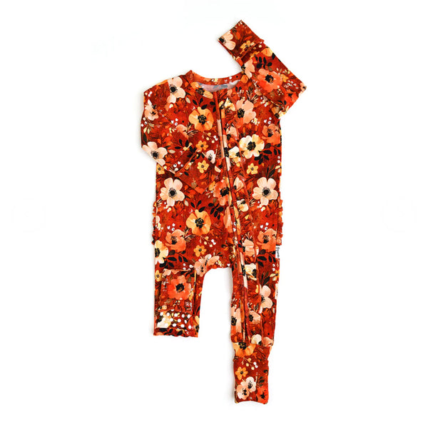 Auburn NB Footed Ruffle Zip