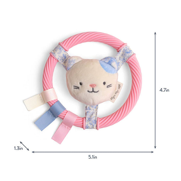 Itzy Ring Pal™ - Teething Ring with Plush Character | Taupe Bear