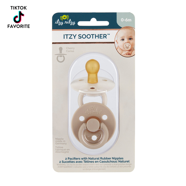 Itzy Soother™ Natural Rubber Paci Sets | Pink Bow