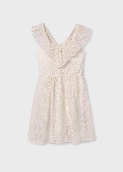 Bambula Flower Embroidered Dress | Natural