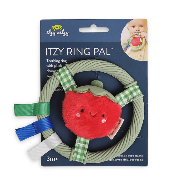 Itzy Ring Pal™ - Teething Ring with Plush Character | Taupe Bear