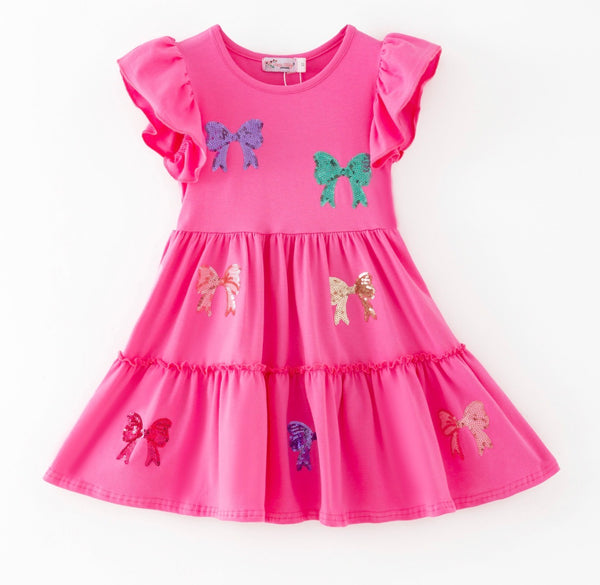 Coquette Bow Sequin Dress