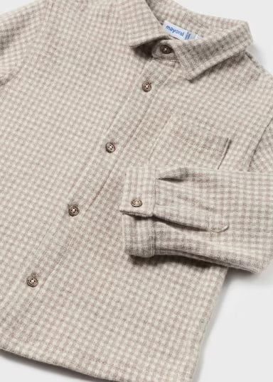 Jacquard Button Down Shirt | Latte