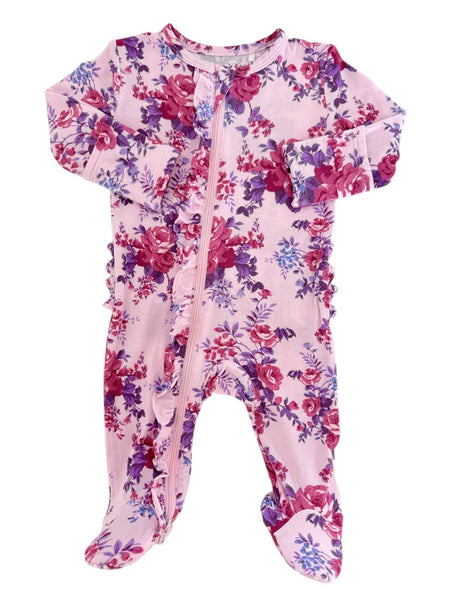 2-Way Zip Ruffle Footie | Violet Rose
