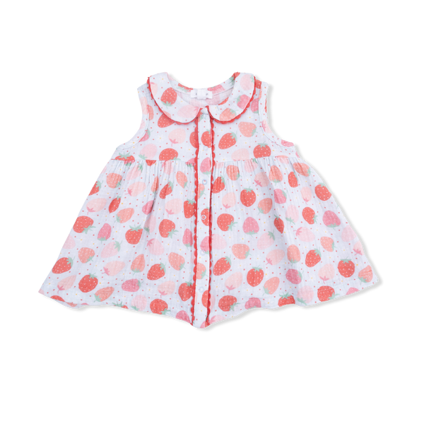Jill Dress Sleeveless w/Bloomer| Strawberry Bliss