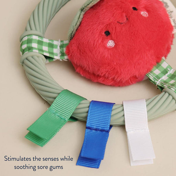 Itzy Ring Pal™ - Teething Ring with Plush Character | Taupe Bear