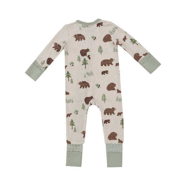 2-Way Zipper Romper | Sweet Brown Bears