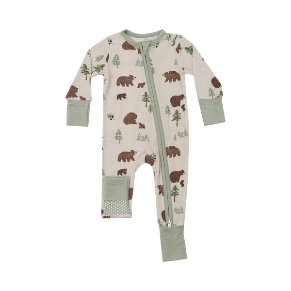 2-Way Zipper Romper | Sweet Brown Bears