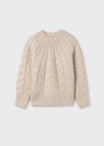 Chunky Braided Sweater | Beige