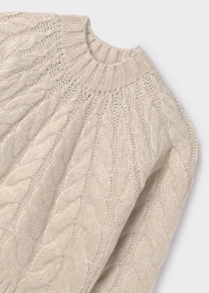 Chunky Braided Sweater | Beige