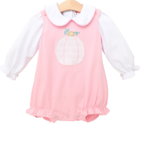 Pretty in Pink Pumpkin Bubble w/ Peter Pan Collar Top