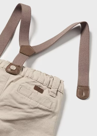 Baby Chino Pants with Suspenders | Nut