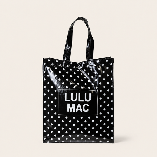 Lulu Mac Reusable Tote | Black/White Polka Dot