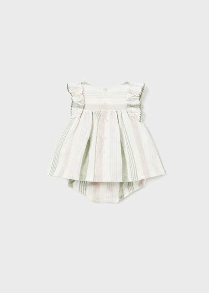 Striped Linen Dress & Bloomer Set | Eucalyptus