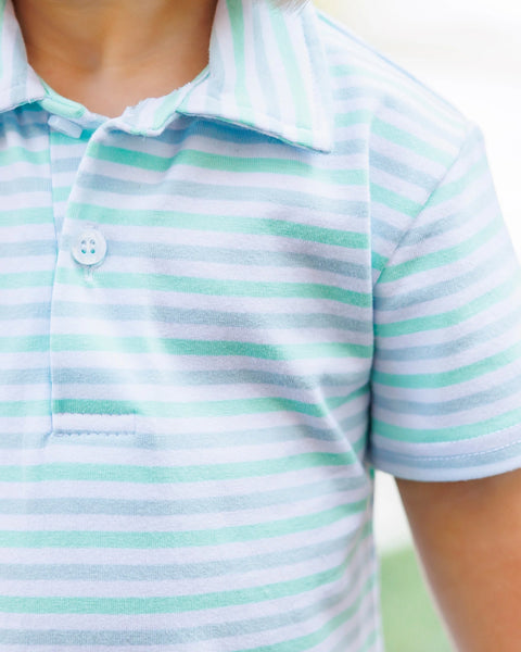Michael Polo Romper | Seaside Stripe