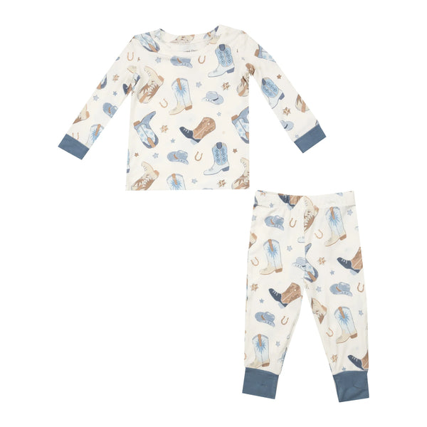 L/S Loungewear Set | Blue Cowboy Boots