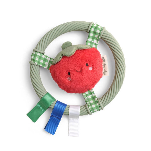 Itzy Ring Pal™ - Teething Ring with Plush Character | Taupe Bear