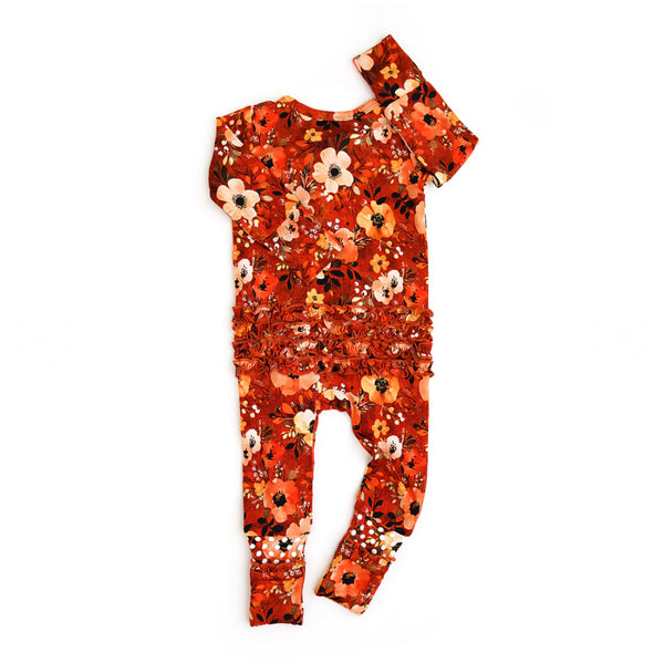 Auburn NB Footed Ruffle Zip