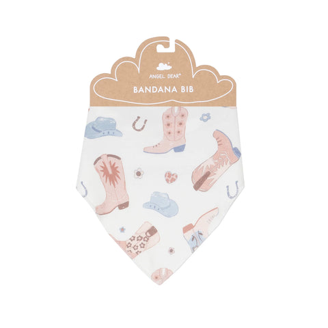 Bandana Bib | Pink Cowboy Boots