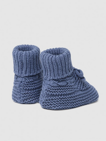 Winter Blue Knit Booties