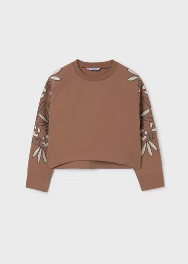 Sleeve Detail Sweatshirt | Cinnamon