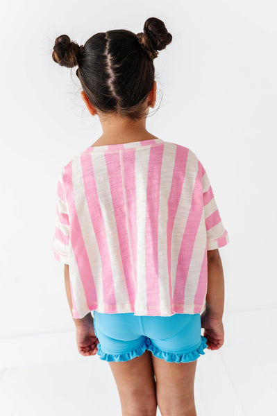 Boxy Crop Tee | Cotton Candy Stripe