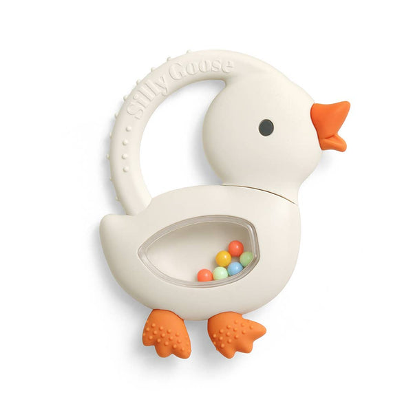 Bitzy Shake™ - Silicone Teether with Rattle | Goose