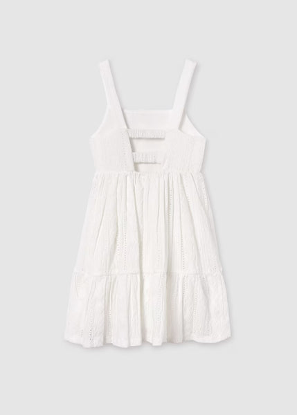 Tween Openwork Dress | White