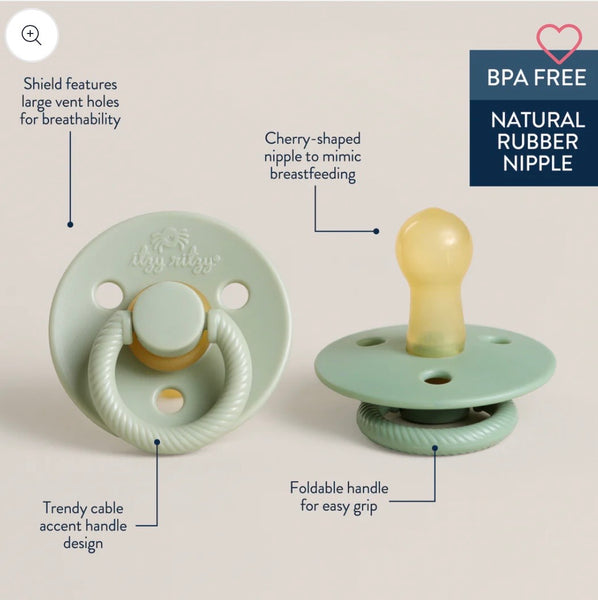 Itzy Soother™ Natural Rubber Paci Sets | Agave & Succulent
