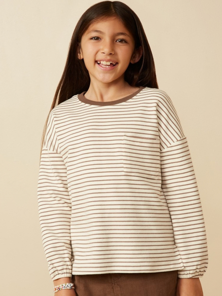 Taupe Ultra Soft Striped Top