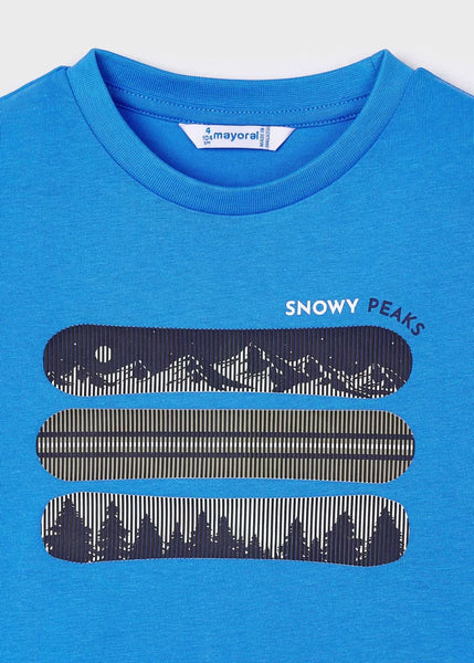 Snowy Peaks L/S Lenticular Graphic Tee | Cerulean