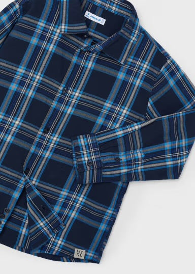 Plaid Button-Up Shirt | Cerulean