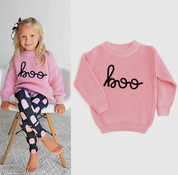 Boo Oversized Sweater | Pink