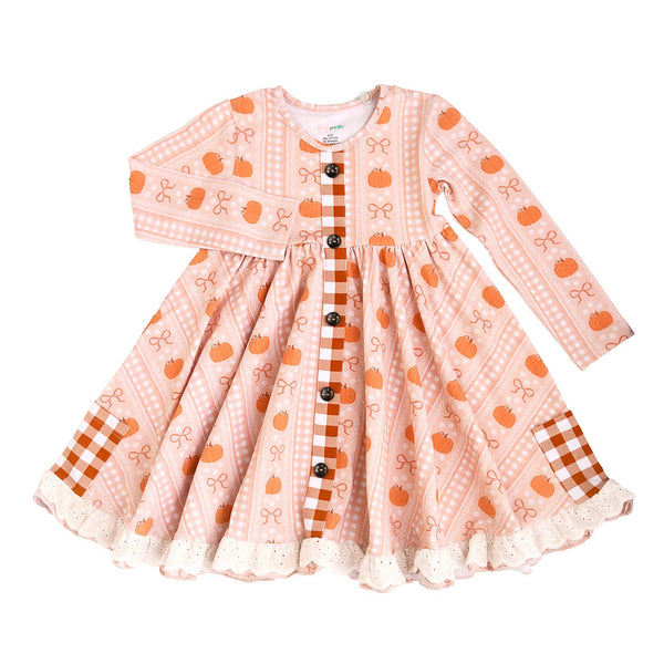 Button Dress | Reagan Pumpkin