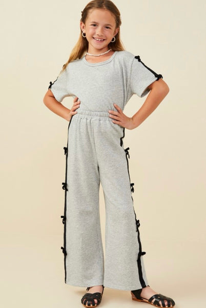 Bow Trim Side Stripe Set | Gray