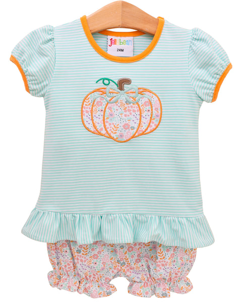 Pumpkin Patch Petals Appliqué Bloomer Set