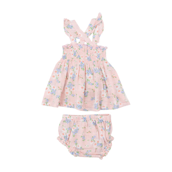 Gathering Daisies Ruffle Strap Smocked Top & Diaper Cover