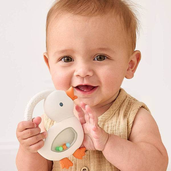 Bitzy Shake™ - Silicone Teether with Rattle | Cherries