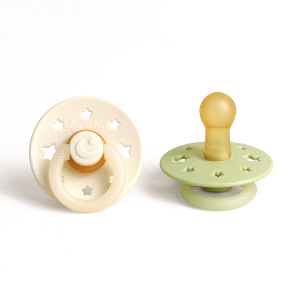 Itzy Soother™ Natural Rubber Paci Sets | Glow - Buttercream + Pistachio