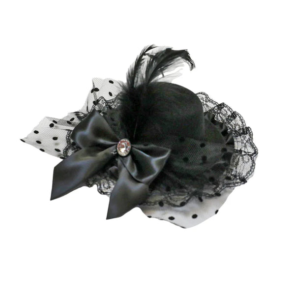 Fancy Top Hat Clip | Black