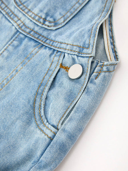 PREORDER ITEM 8/21| Wide Leg Bow Denim Overalls