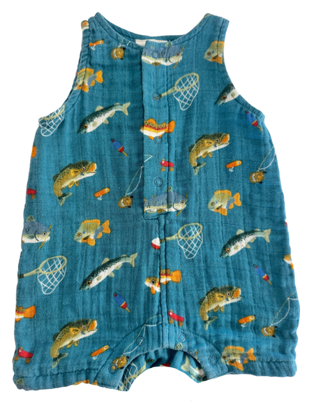 Muslin Shortie Romper | Gone Fishing