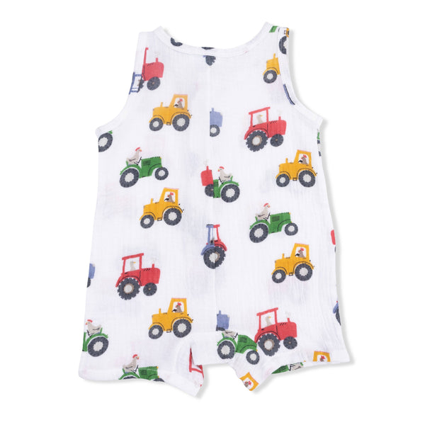 Sleeveless Shortie Romper | Tractor Friends