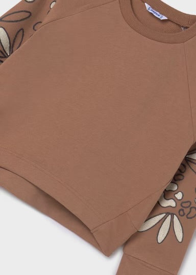 Sleeve Detail Sweatshirt | Cinnamon