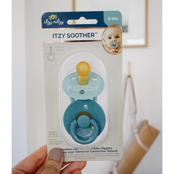 *NEW SIZE* Itzy Soother™ Natural Rubber Paci Sets: Succulent + Agave 6-18 M