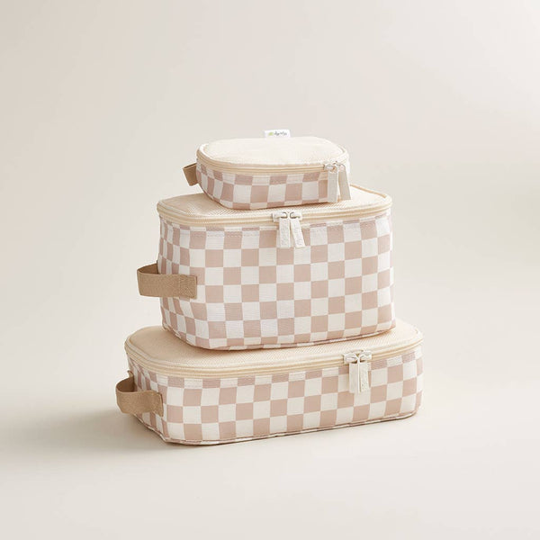 Taupe Checkerboard Pack Like a Boss™ Packing Cubes