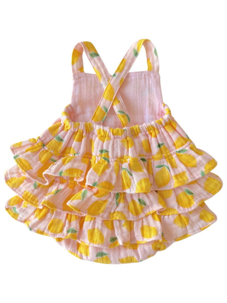 Muslin Ruffle Sunsuit | Lemon Sorbet